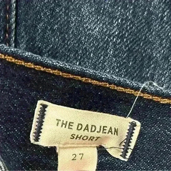 Madewell The Dad Jean Shorts Cutoff Dark Wash Denim High Rise Button Fly Size 27 - Picture 3 of 10